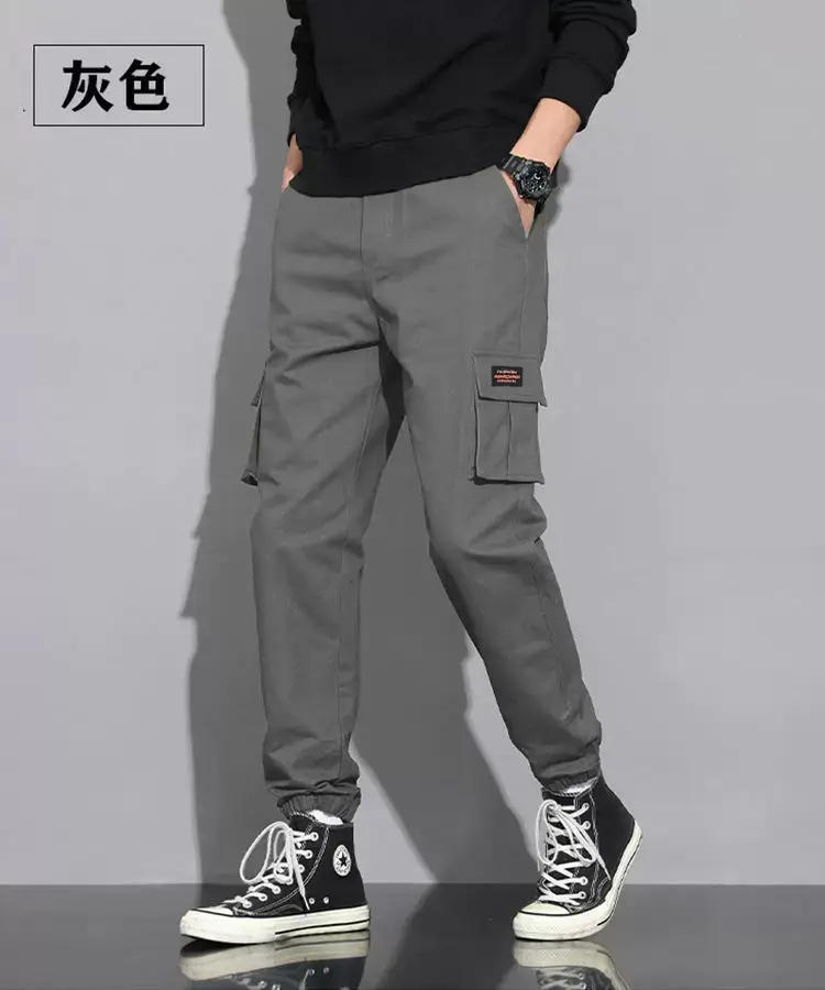 Men's Beige Cargo Pants Casual Winter Loose Fit — feature 19