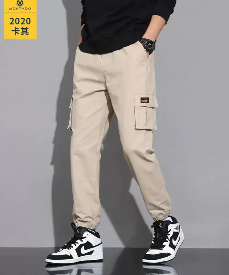 Men's Beige Cargo Pants Casual Winter Loose Fit — feature 20