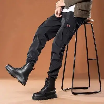Men's Beige Cargo Pants Casual Winter Loose Fit - Image 22