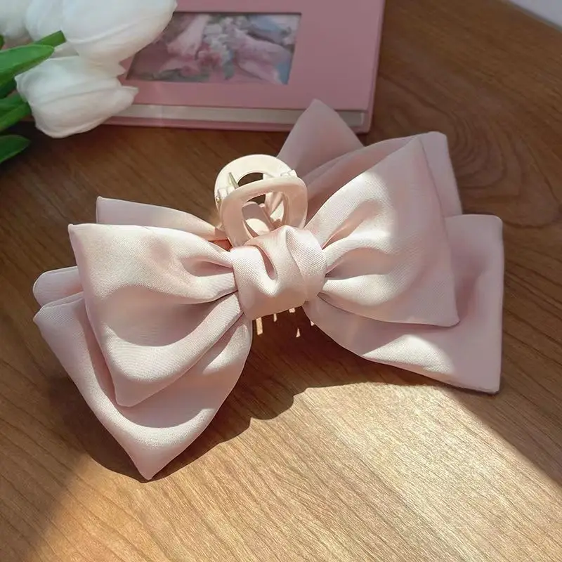 Elegant Pink Bow Hairpin for Women