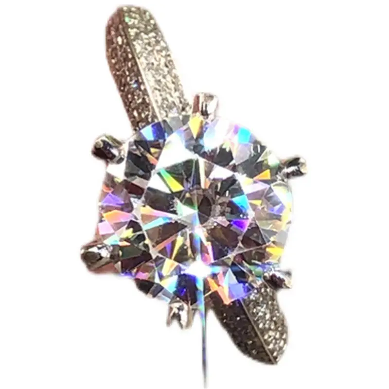 Luxury Six-Claw Moissanite Ring 18K White Gold - Image 5