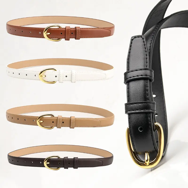 Women PU Pin Buckle Belt Brown Student Decorative - Image 6
