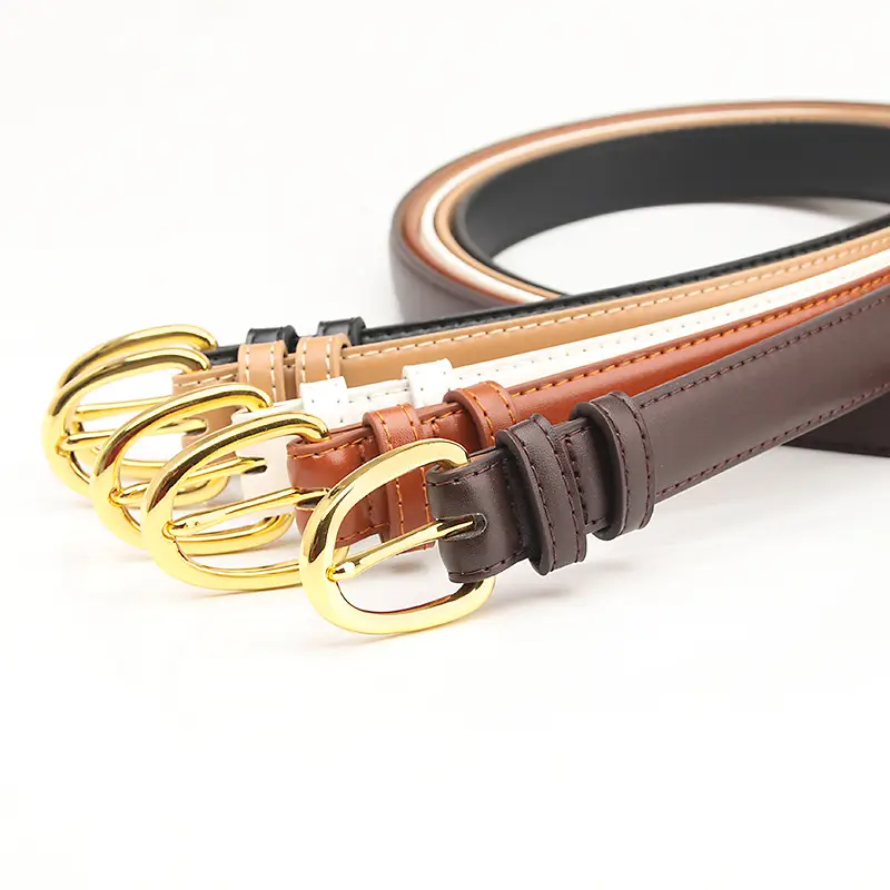 Women PU Pin Buckle Belt Brown Student Decorative - Image 7