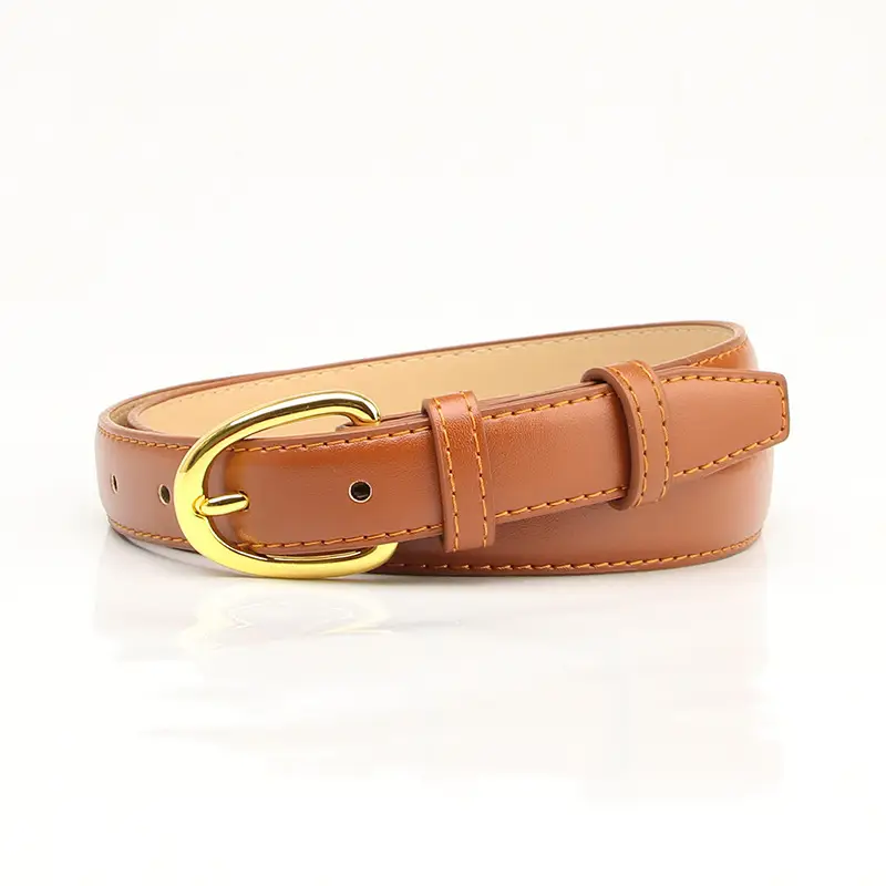 Women PU Pin Buckle Belt Brown Student Decorative - Image 5