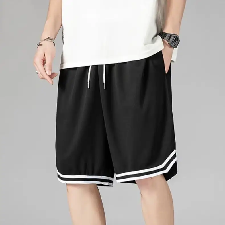 Men's White Basketball Shorts with Black Trim - Image 14