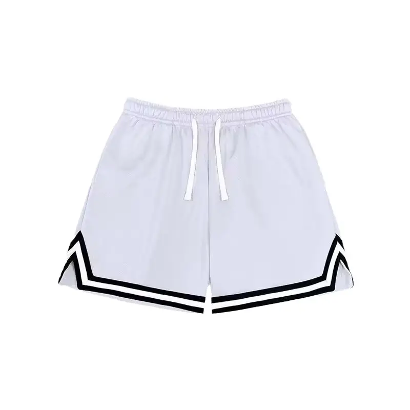 Men's White Basketball Shorts with Black Trim - Image 15
