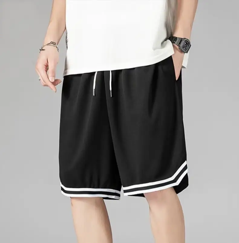 Men's White Basketball Shorts with Black Trim - Image 2