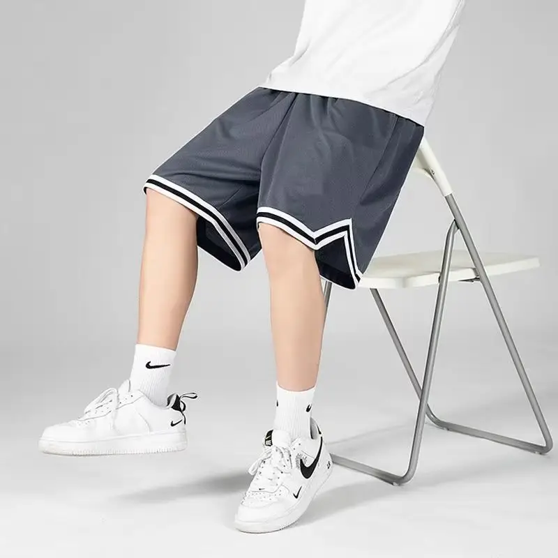 Men's White Basketball Shorts with Black Trim - Image 3