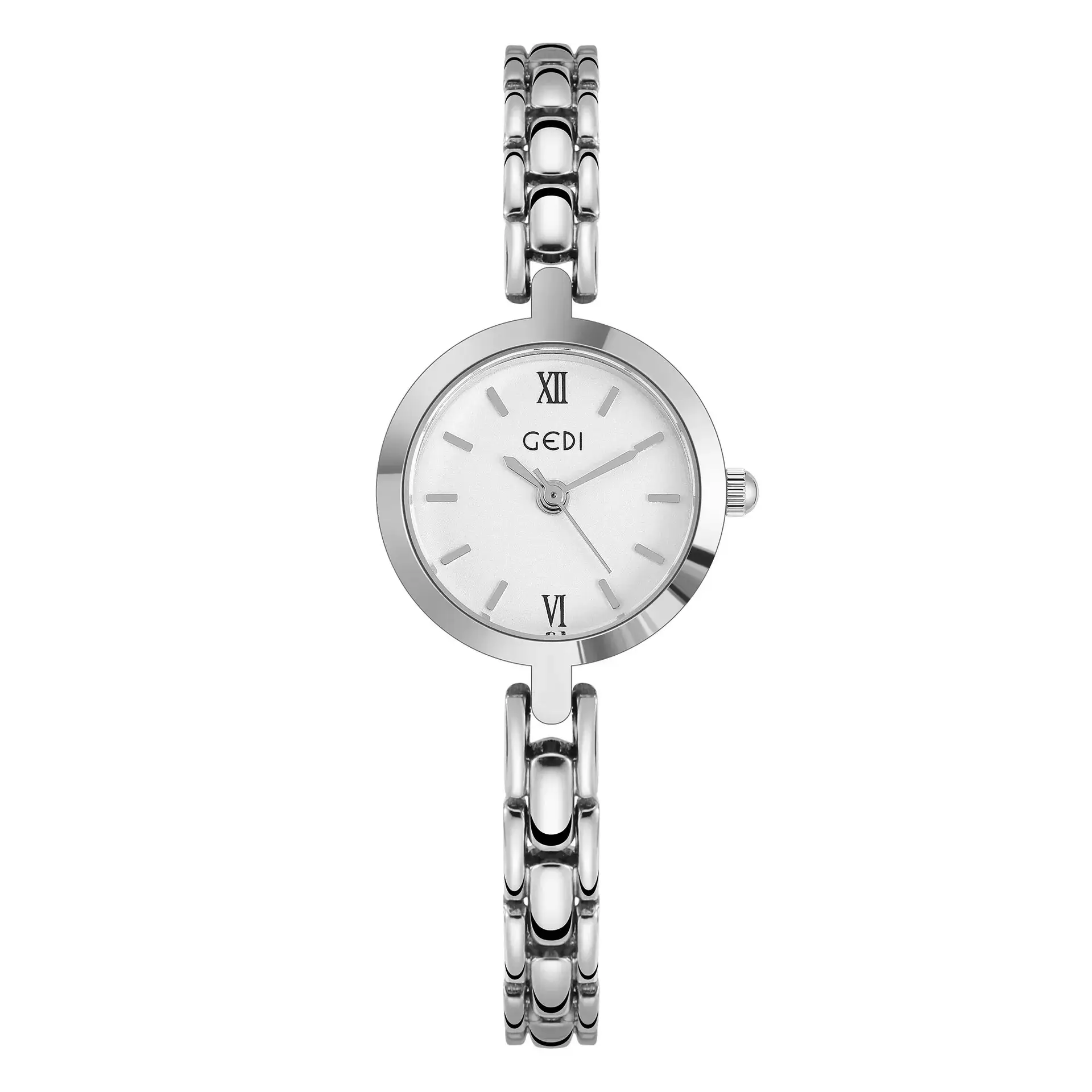 Goldie Korean Style Women's Quartz Watch with Silver Band - Image 2