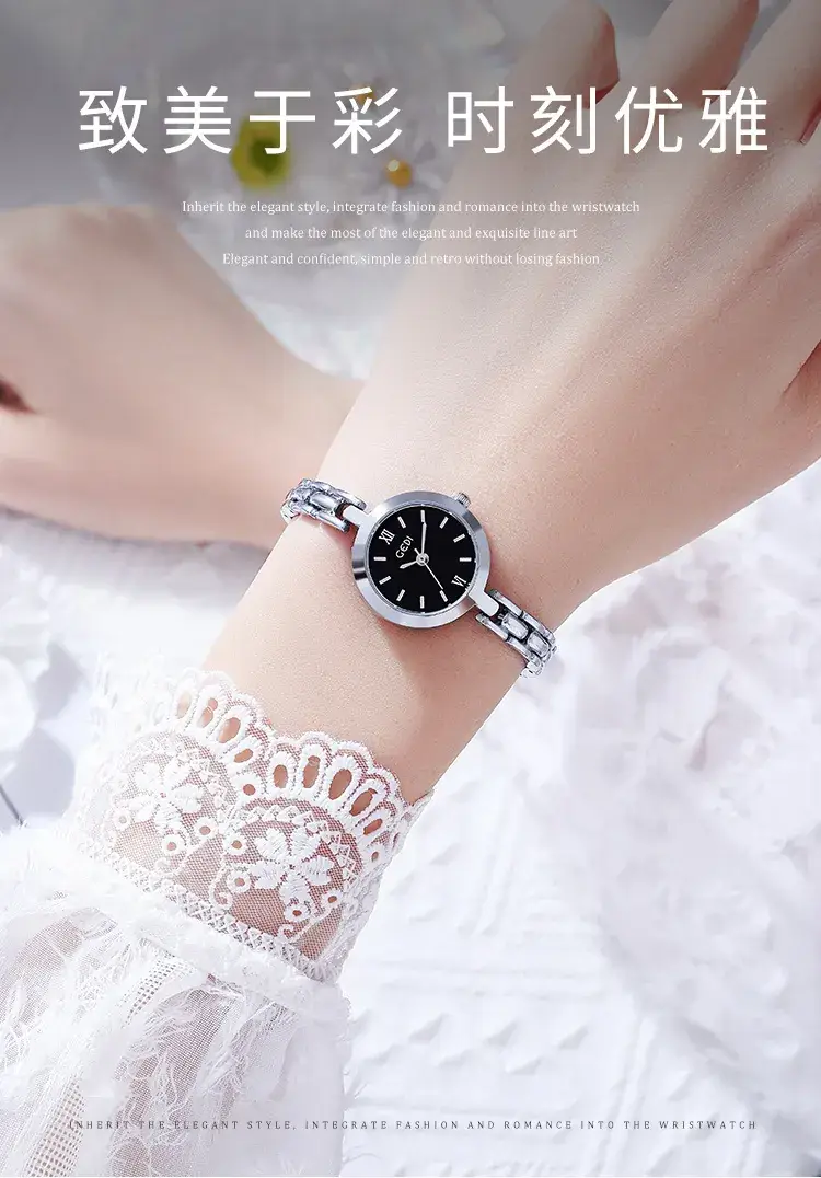 Goldie Korean Style Women's Quartz Watch with Silver Band — feature 2
