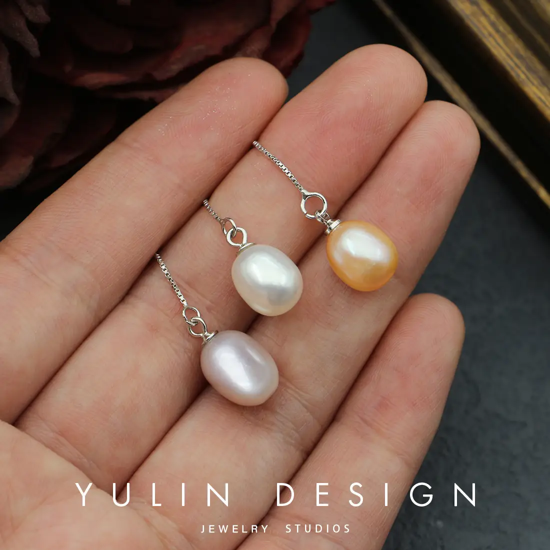 925 Sterling Silver Pearl Earrings Pendant Set - Image 3