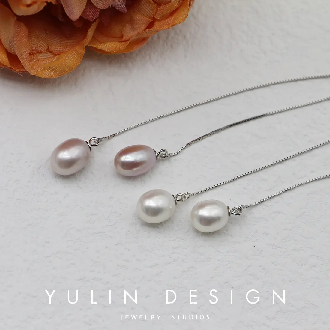 925 Sterling Silver Pearl Earrings Pendant Set - Image 5
