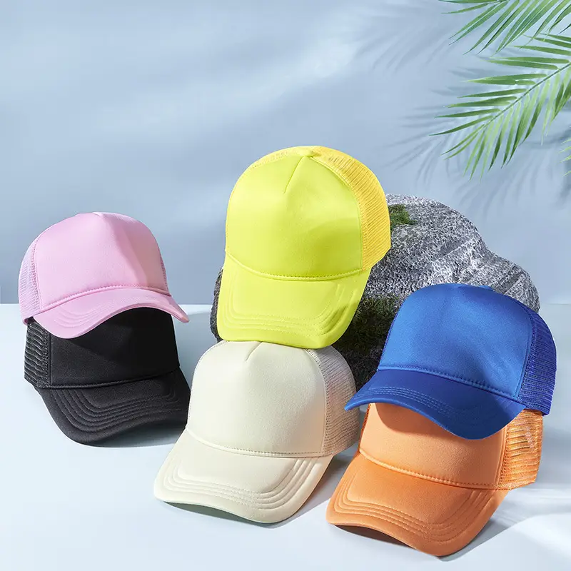 Blue Mesh Truck Cap with High Skull Top Design - Image 4