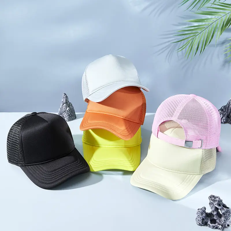 Blue Mesh Truck Cap with High Skull Top Design - Image 5
