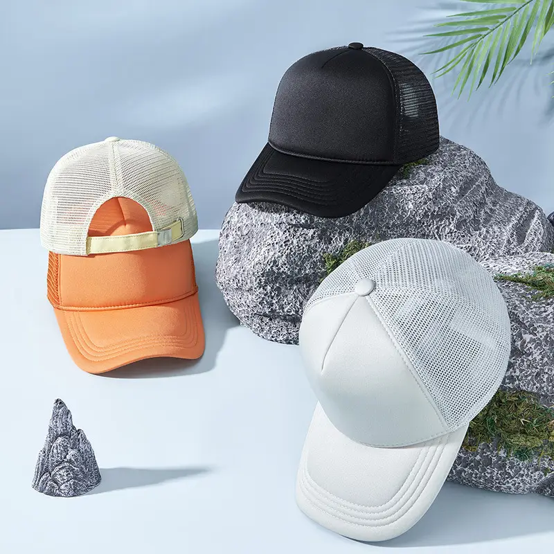 Blue Mesh Truck Cap with High Skull Top Design - Image 6
