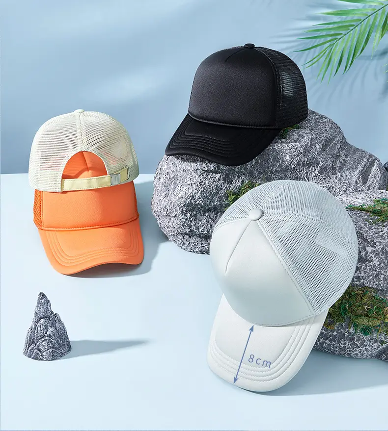 Blue Mesh Truck Cap with High Skull Top Design — feature 16