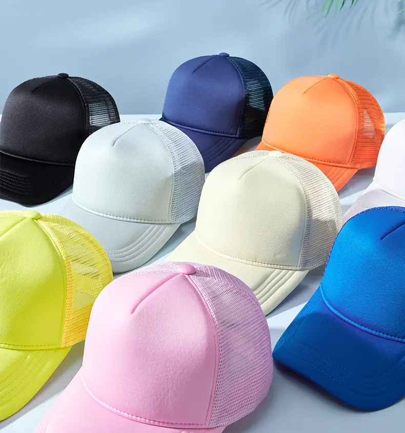 Blue Mesh Truck Cap with High Skull Top Design — feature 20