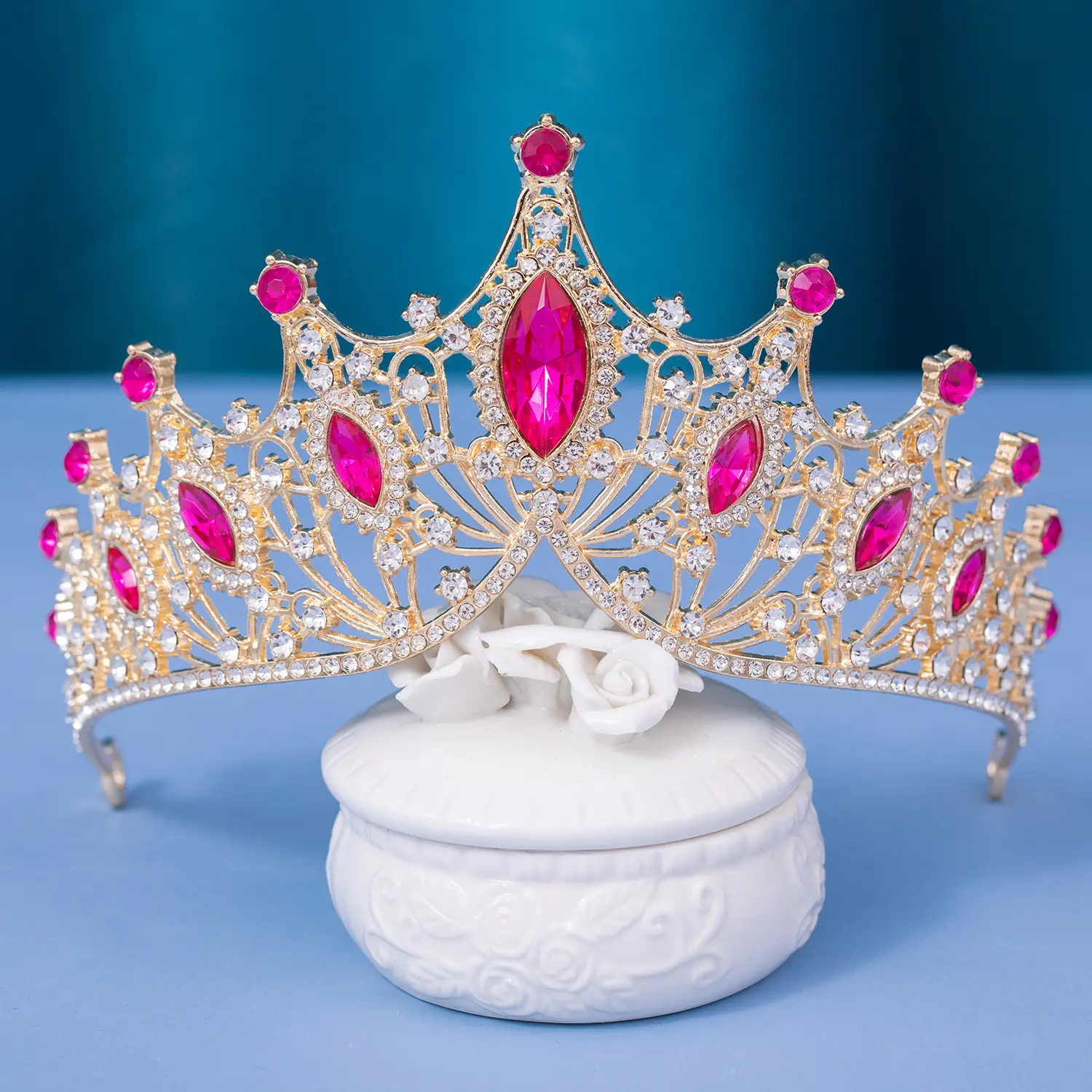 Purple Crystal Bridal Crown Hair Accessory - Image 13