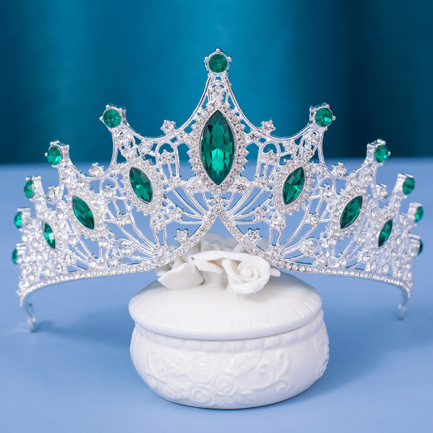 Purple Crystal Bridal Crown Hair Accessory - Image 15