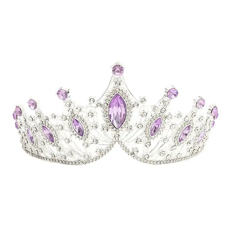 Purple Crystal Bridal Crown Hair Accessory - Image 16