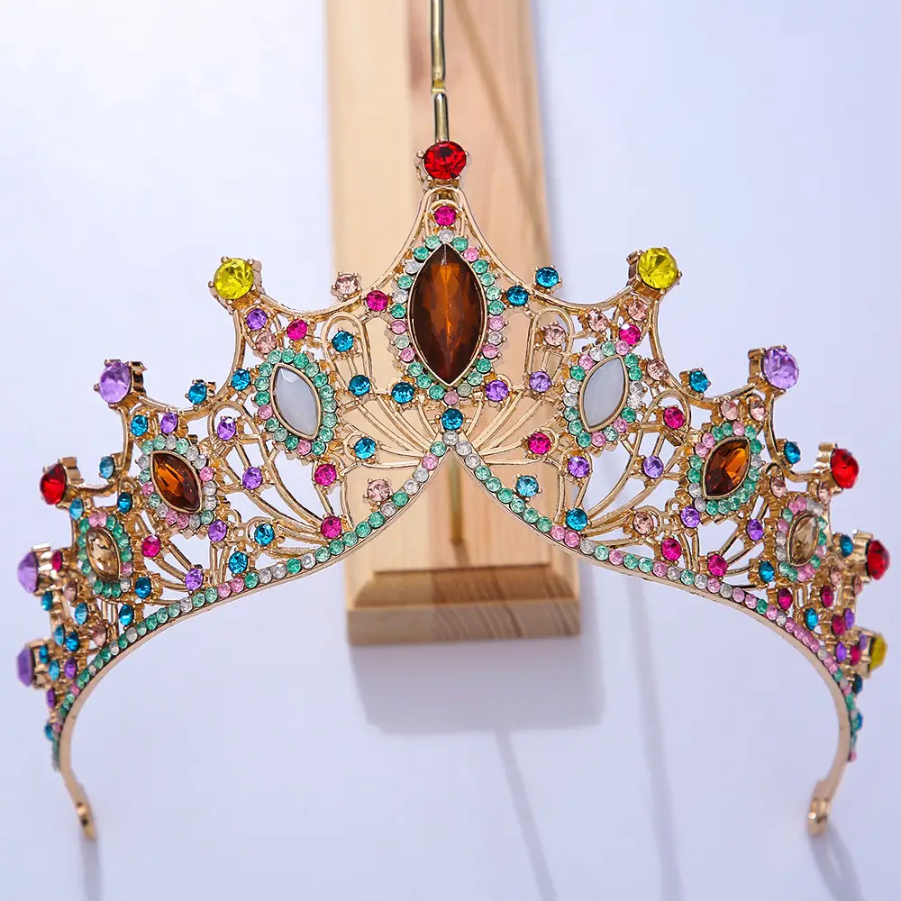 Purple Crystal Bridal Crown Hair Accessory - Image 11