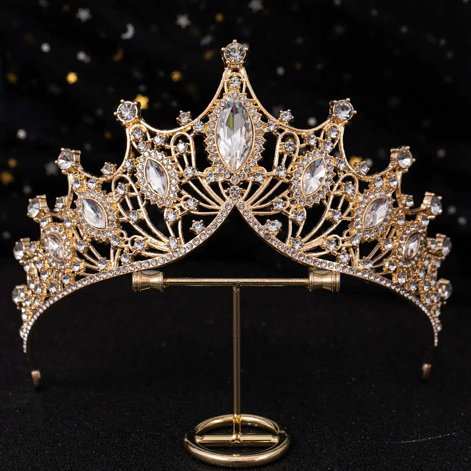 Purple Crystal Bridal Crown Hair Accessory - Image 4