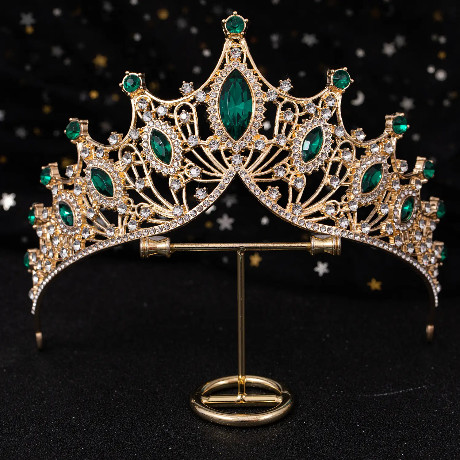 Purple Crystal Bridal Crown Hair Accessory - Image 5