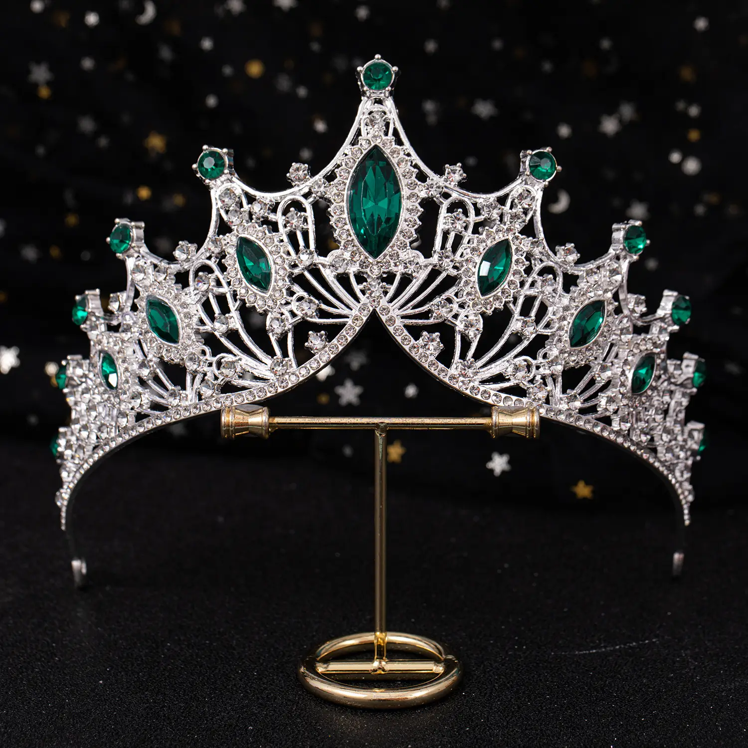 Purple Crystal Bridal Crown Hair Accessory - Image 6
