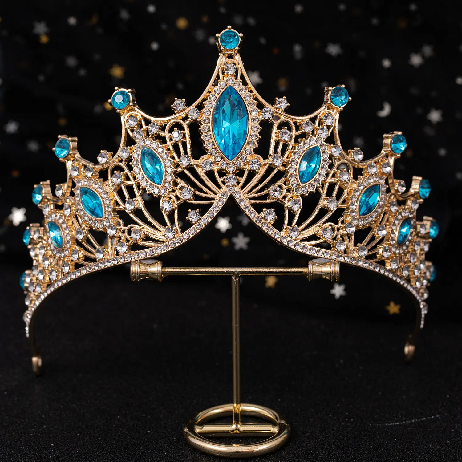 Purple Crystal Bridal Crown Hair Accessory - Image 8