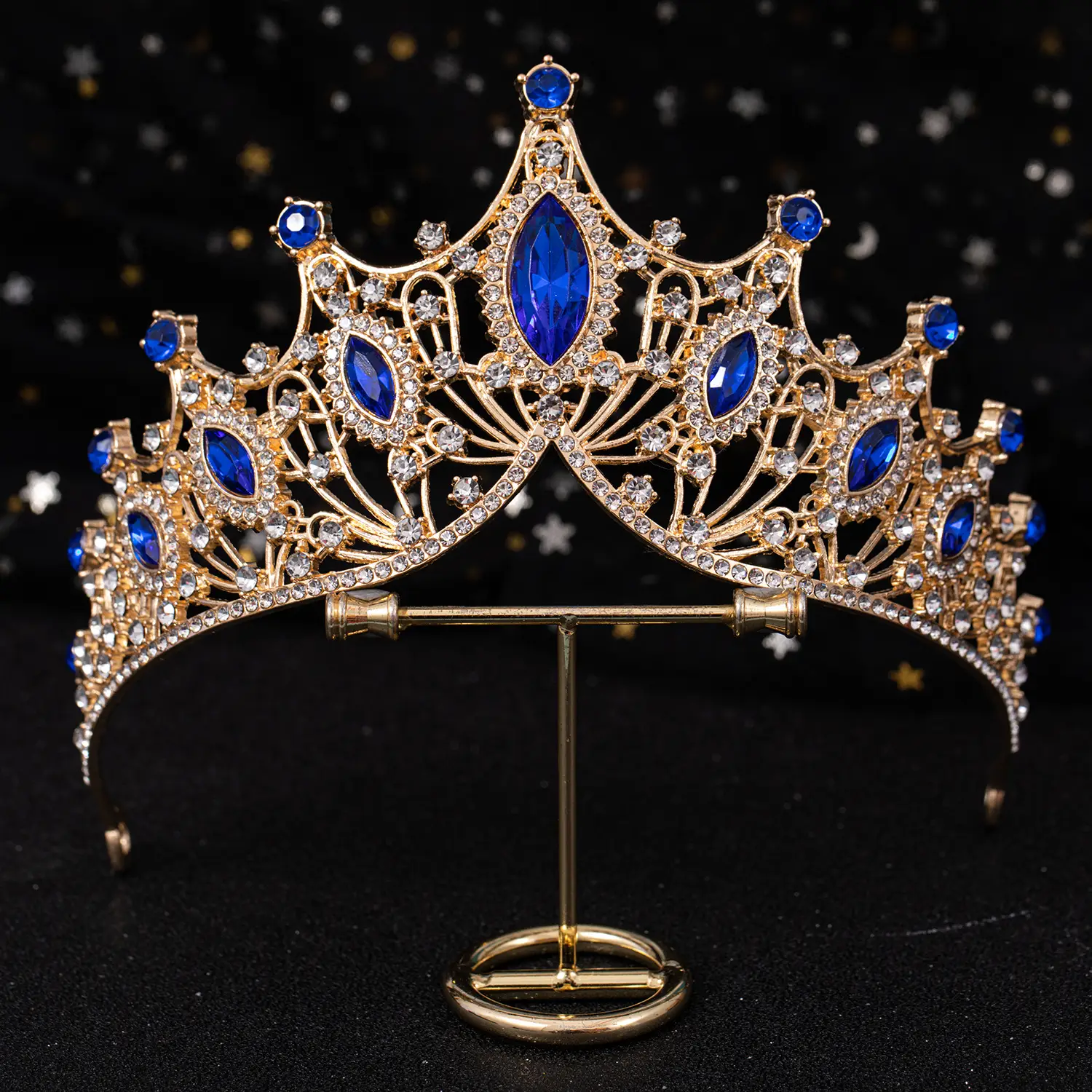 Purple Crystal Bridal Crown Hair Accessory - Image 9