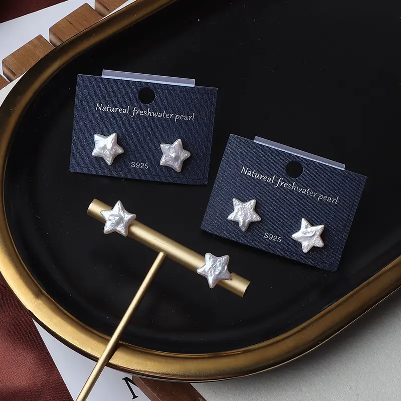 Lucky Star Pearl Earrings S925 Sterling Silver - Image 4