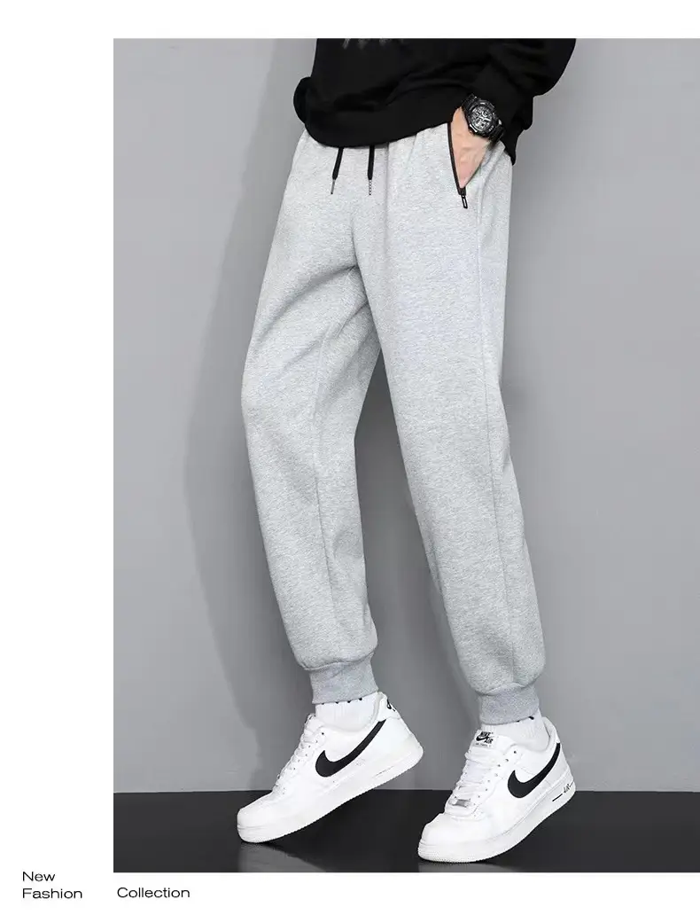 Men 2023 Grey Loose Leg Sweatpants Casual — feature 15