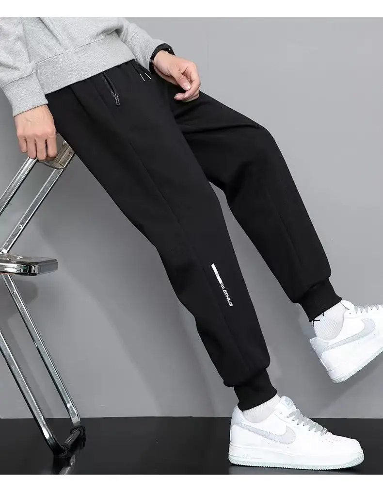 Men 2023 Grey Loose Leg Sweatpants Casual — feature 16