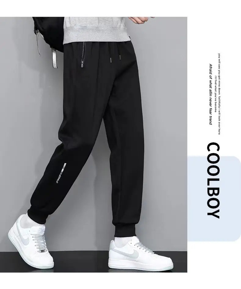 Men 2023 Grey Loose Leg Sweatpants Casual — feature 17