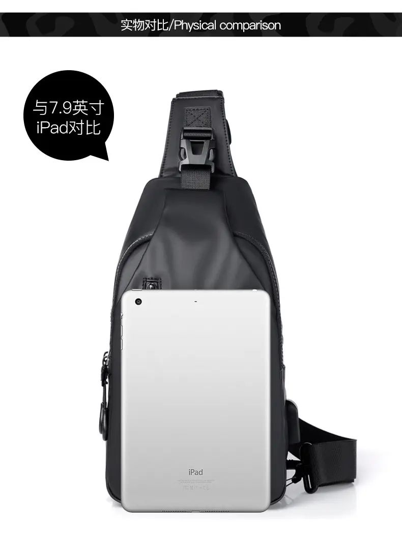USB Leather Crossbody Bag Water Repellent Small — feature 13
