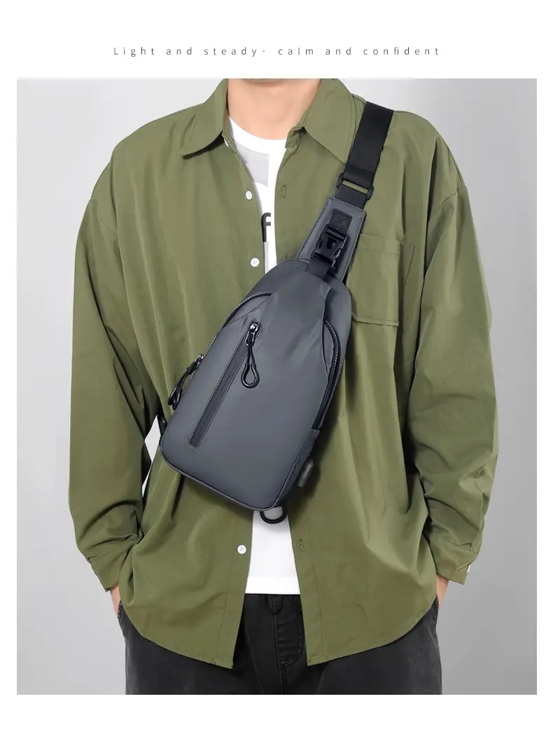 USB Leather Crossbody Bag Water Repellent Small — feature 15