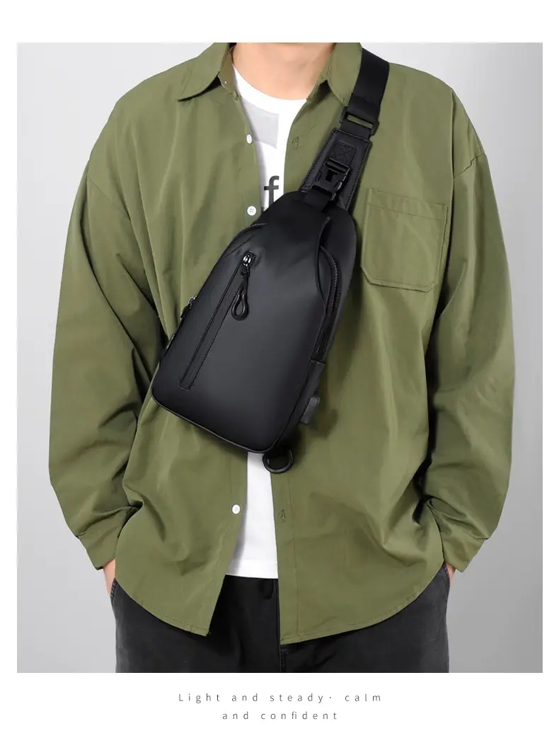 USB Leather Crossbody Bag Water Repellent Small — feature 18