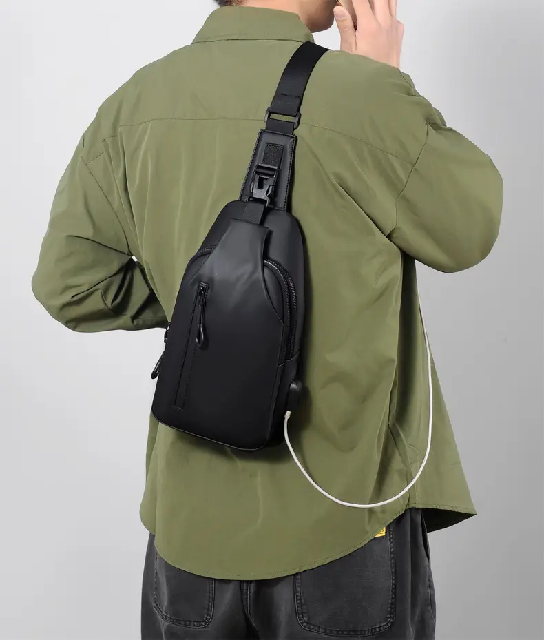 USB Leather Crossbody Bag Water Repellent Small — feature 20