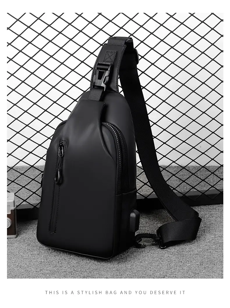 USB Leather Crossbody Bag Water Repellent Small — feature 27