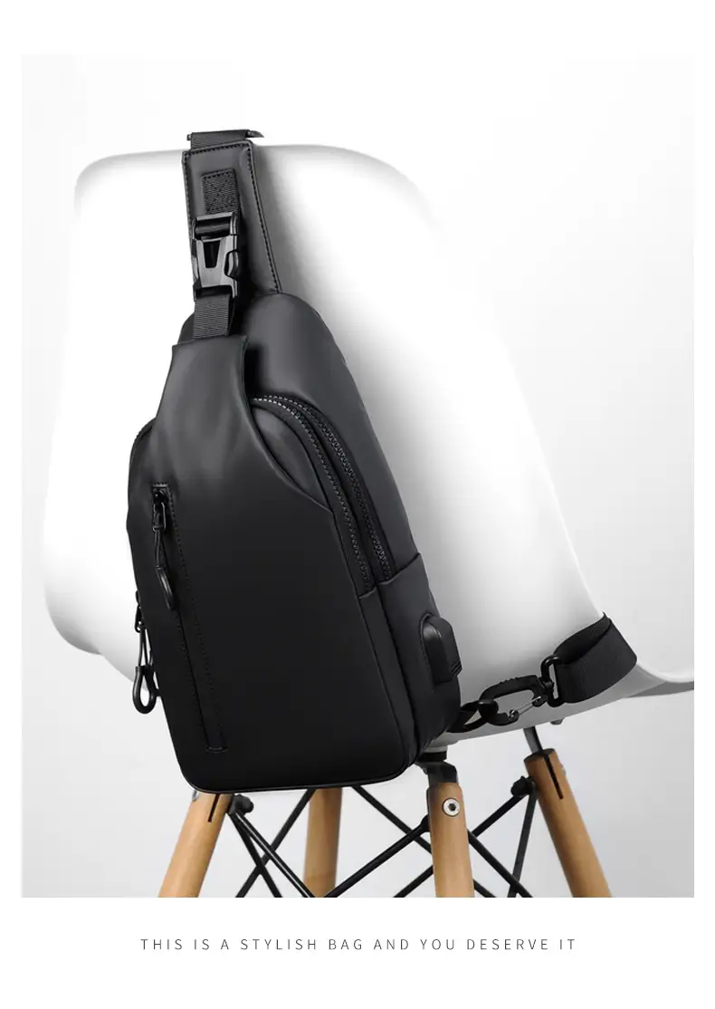 USB Leather Crossbody Bag Water Repellent Small — feature 28