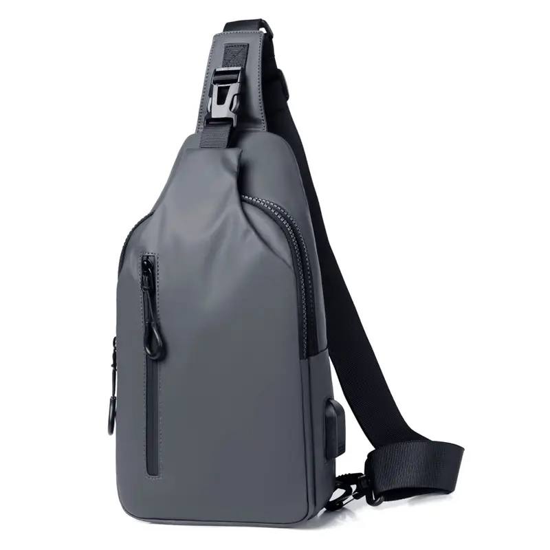USB Leather Crossbody Bag Water Repellent Small - Image 3