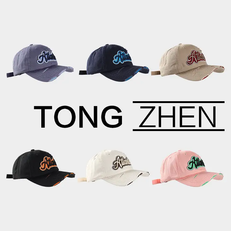 Men's American Retro Blue Baseball Cap with "Atlantis" Embroidery - Image 8