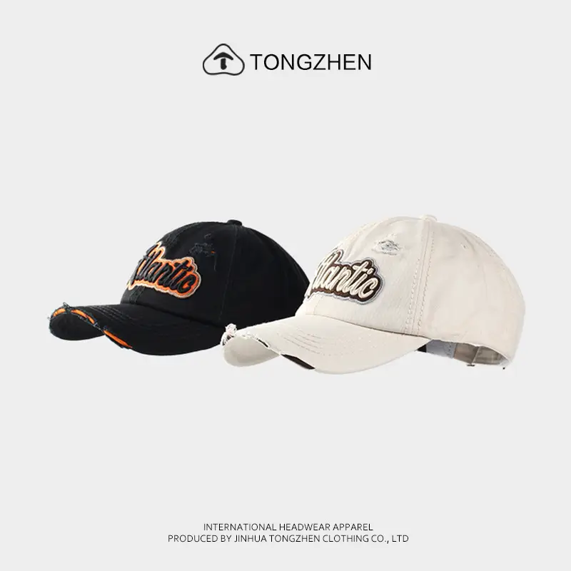 Men's American Retro Blue Baseball Cap with "Atlantis" Embroidery - Image 10