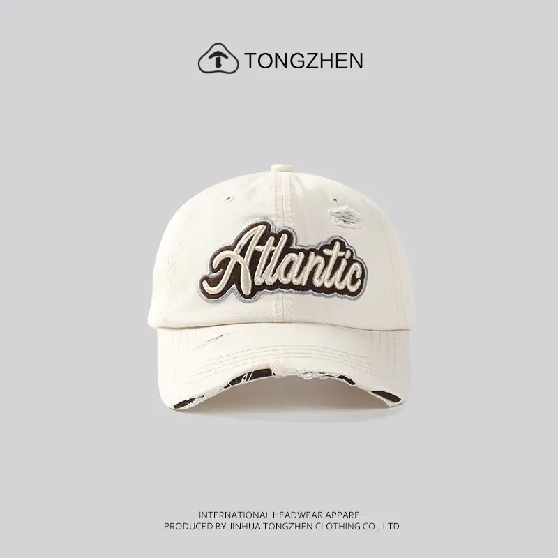 Men's American Retro Blue Baseball Cap with "Atlantis" Embroidery - Image 3