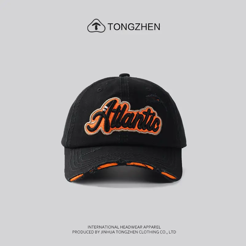 Men's American Retro Blue Baseball Cap with "Atlantis" Embroidery - Image 4