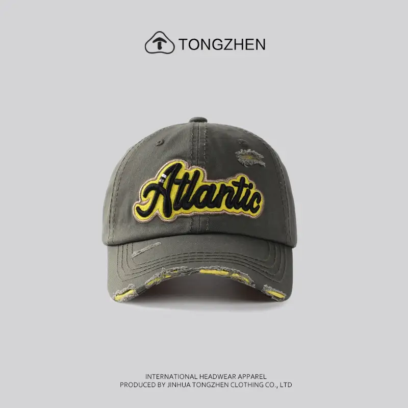 Men's American Retro Blue Baseball Cap with "Atlantis" Embroidery - Image 6