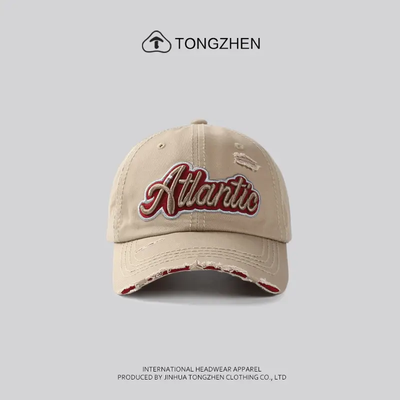 Men's American Retro Blue Baseball Cap with "Atlantis" Embroidery - Image 7