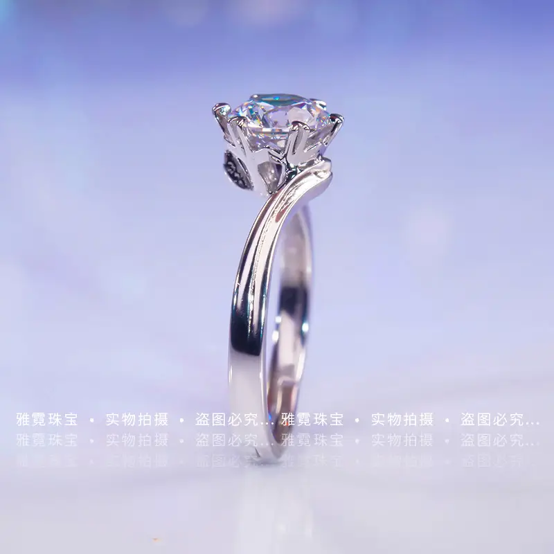 Moissanite Wedding Diamond Ring Platinum 30 Points - Image 2