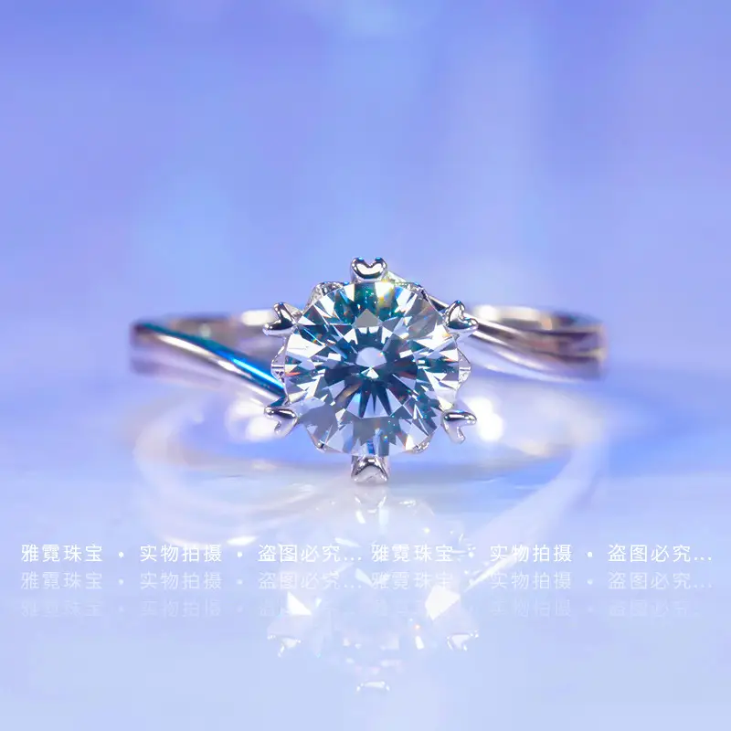 Moissanite Wedding Diamond Ring Platinum 30 Points - Image 4