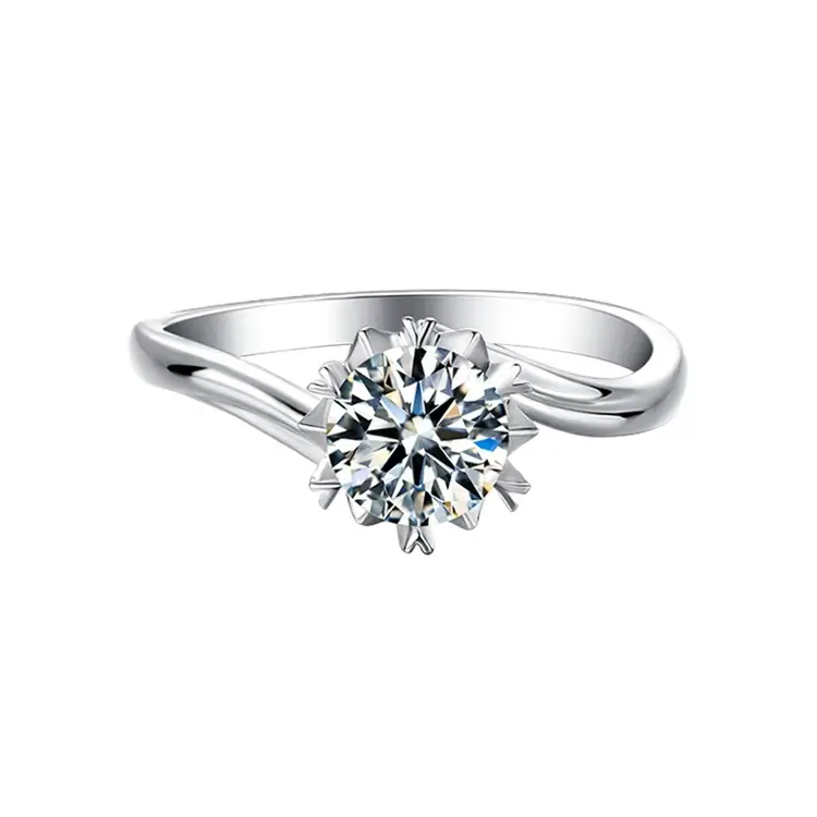 Moissanite Wedding Diamond Ring Platinum 30 Points - Image 5